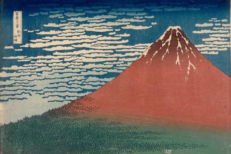 Katsushika Hokusai Mount Fuji in Clear Weather (nn03) Norge oil painting art